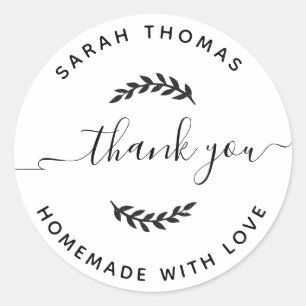Sticker Rond Créez votre propre maison faite avec Merci d'amour