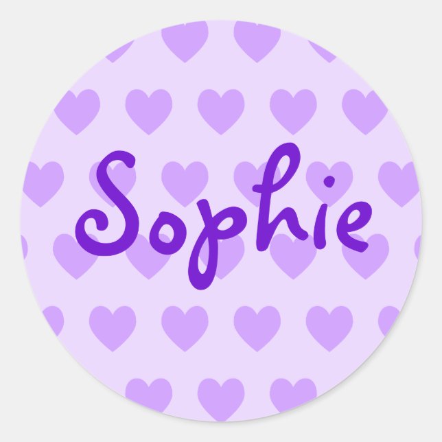 Sticker Rond Créez votre propre Motif de coeur violet (Devant)