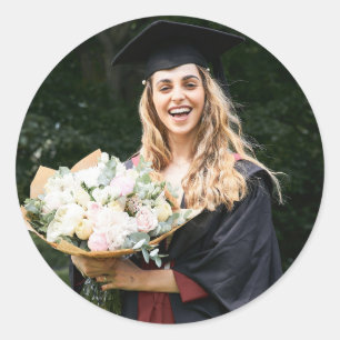 Sticker Rond Créez Votre Propre Photo de Diplômé Personnalisée