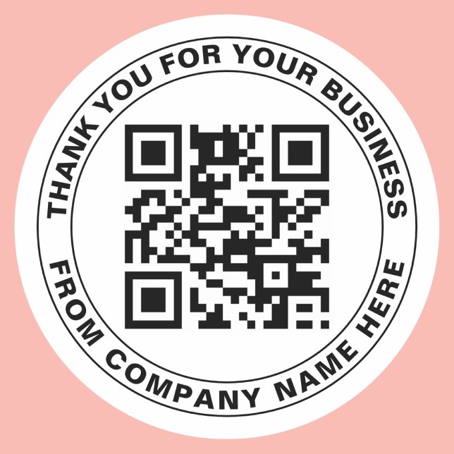 Sticker Rond Créez votre propre QR Code et texte (Créateur téléchargé)