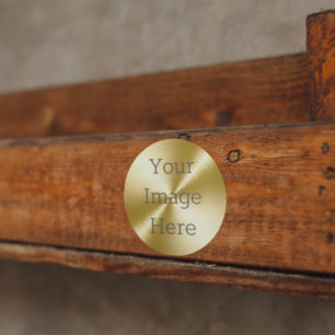 Sticker Rond Créez votre propre radial brossé 14K métal d'or