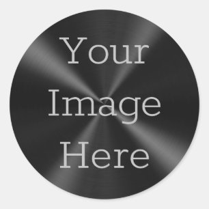 Sticker Rond Créez votre propre radial noir brossé métal