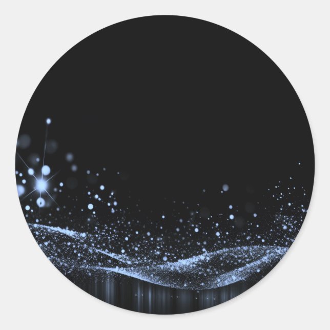 Sticker Rond Créez Votre Propre - Ruban Pailleté Bleu Personnal (Devant)