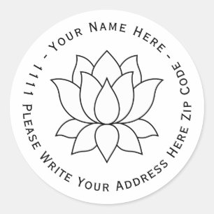 Sticker Rond Créez votre propre symbole de fleurs de lotus en f
