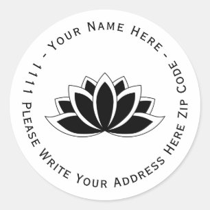 Sticker Rond Créez votre propre symbole Fleur Lotus Blooming