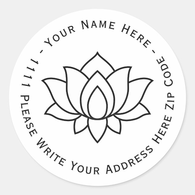 Sticker Rond Créez votre propre symbole Fleur Lotus Blooming (Devant)