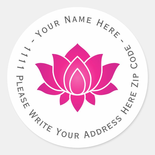 Sticker Rond Créez vous-même le symbole Fleur de Lotus Blooming (Devant)