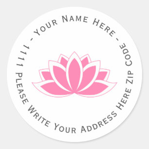 Sticker Rond Créez vous-même le symbole Fleur de Lotus Blooming