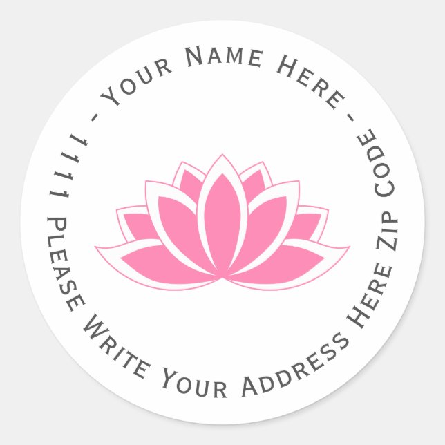 Sticker Rond Créez vous-même le symbole Fleur de Lotus Blooming (Devant)