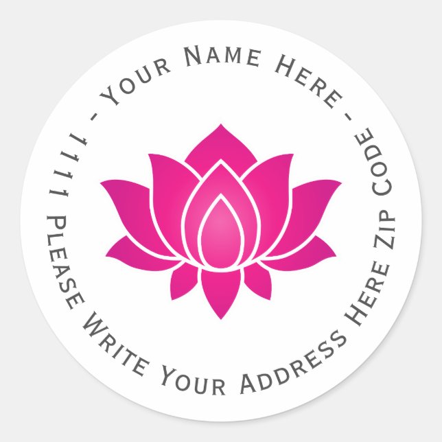 Sticker Rond Créez vous-même le symbole Fleur de Lotus Blooming (Devant)