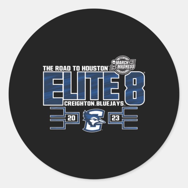 Sticker Rond Creighton Bluejays Elite 8 2023 Basketball Royal (Devant)