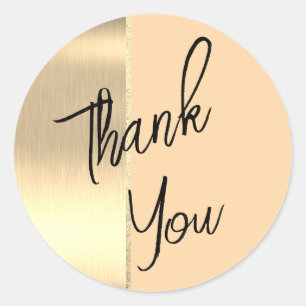 Sticker Rond Crème Beige Dorure Feuille Faux Rustique