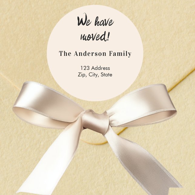 Sticker Rond Crème beige nous avons déplacé nouvelle adresse (Créateur téléchargé)