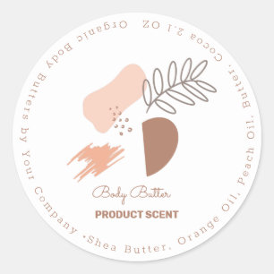 Sticker Rond Crème Corporelle à Motif Biologique Marquage de Sa