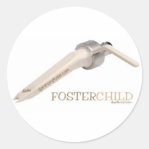 Sticker Rond crème d'autocollant d'enfant placé dans une