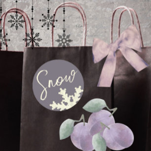 Sticker Rond Crème de beurre gris pourpre de sneige élégant vin