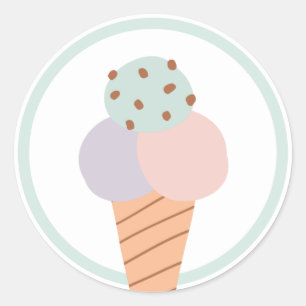 Sticker Rond Crème de glace Anniversaire Fête Favoriser