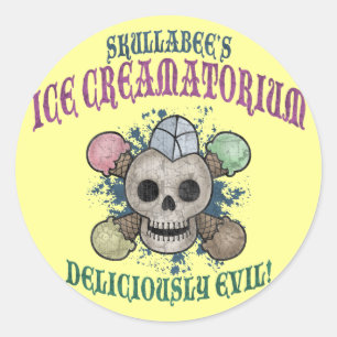 Sticker Rond Crème de glace de Skullabee