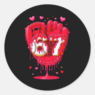 Sticker Rond Crème glacée Baseball Drip Saint Valentin Jeunes G