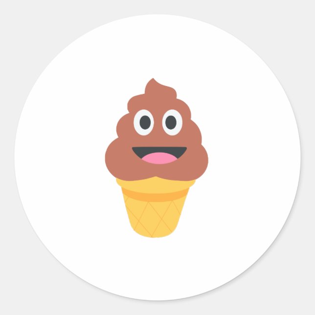Sticker Rond crème glacée cône émoji (Devant)