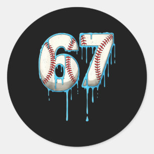 Sticker Rond Crème glacée de baseball qui goutte 67 Six Sept Mè