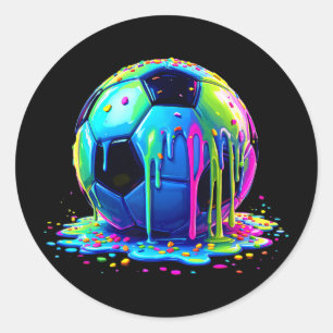 Sticker Rond Crème glacée de football qui coule pour garçons fi