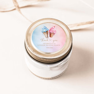 Sticker Rond Crème glacée Genre Reveal What's The Scoop