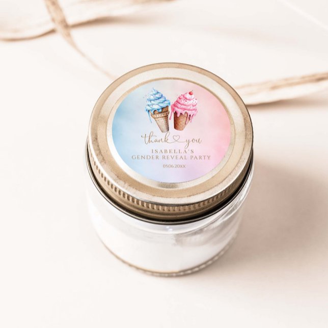 Sticker Rond Crème glacée Genre Reveal What's The Scoop (Créateur téléchargé)