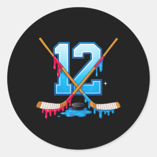 Sticker Rond Crème glacée Hockey 12 ans qui coule Jeunesse 12e