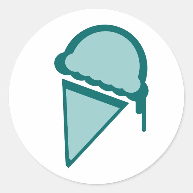 Sticker Rond crème glacée rétro dripz (Devant)
