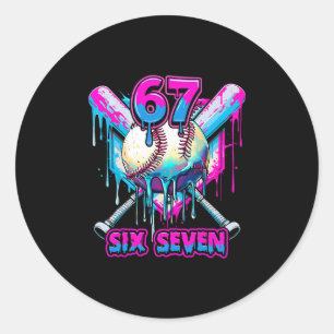 Sticker Rond Crème Glacée Six Sept Goutte Gen Alpha Argot 6 7 T
