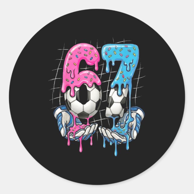 Sticker Rond Crème glacée Soccer Drip 67 Mains Garçons Jeu de s (Devant)