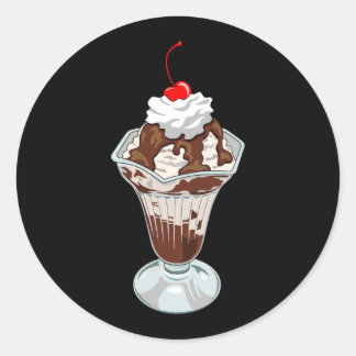 Sticker Rond Crème glacée Sundae