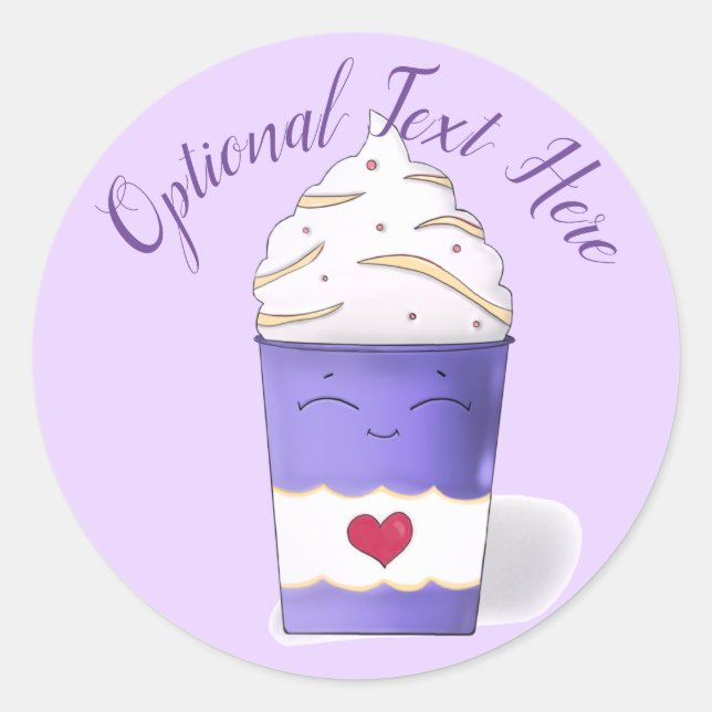 Sticker Rond Crème latte et écaillée (violet) (Devant)