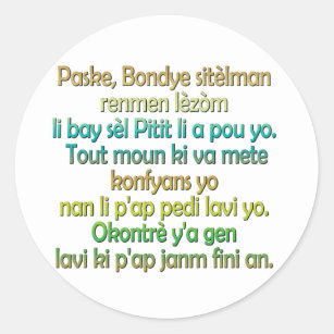 Autocollants Stickers Creole Haitien Zazzle Fr