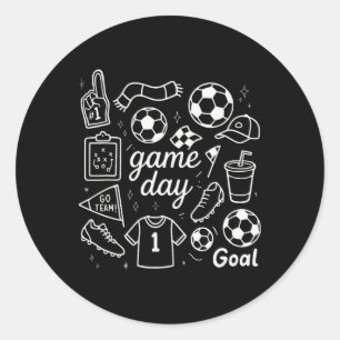 Sticker Rond Crépes de doigt en mousse de football de jour de m
