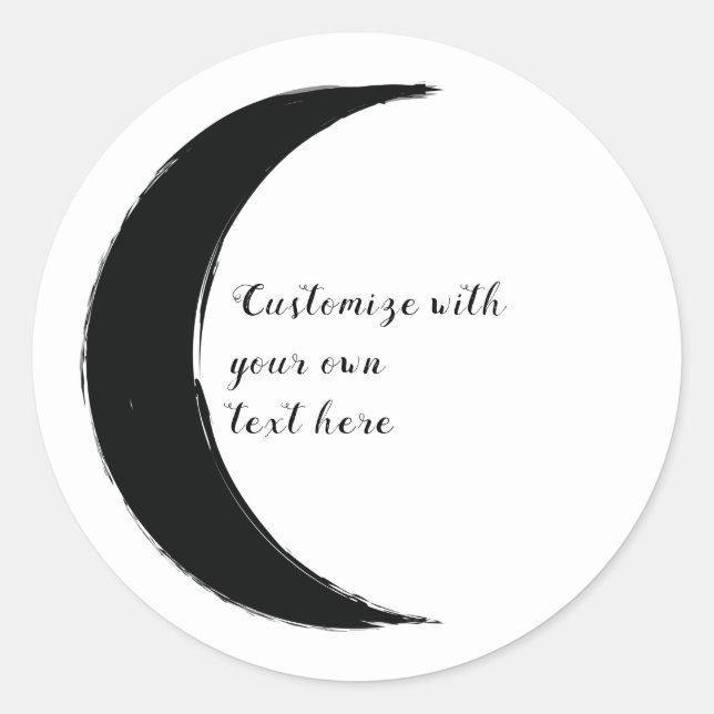 Sticker Rond Crescent noir Lune foncée Astrologie Zodiac (Devant)
