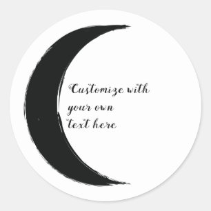 Sticker Rond Crescent noir Lune foncée Astrologie Zodiac