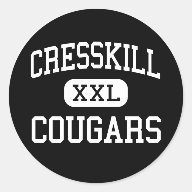 Sticker Rond Cresskill - Cougars - High - Cresskill New Jersey (Devant)