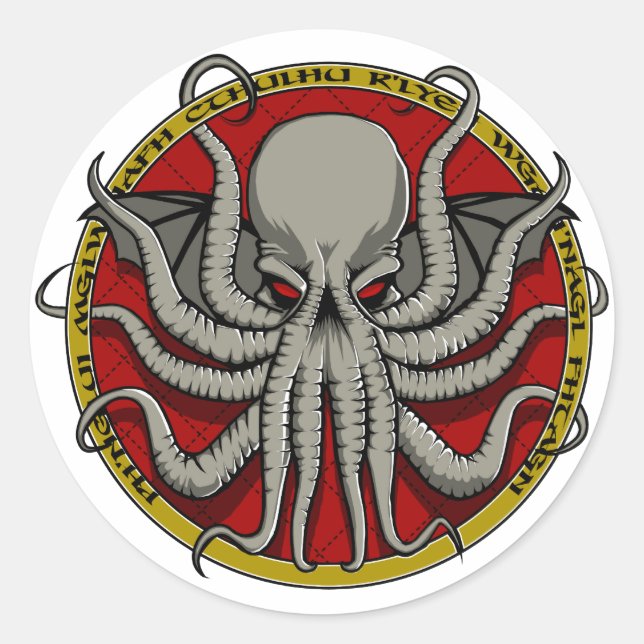 Sticker Rond Crest Cthulu (Devant)
