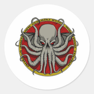 Sticker Rond Crest Cthulu