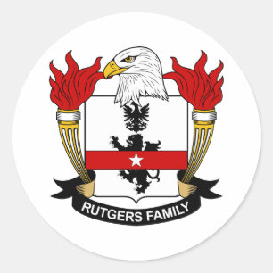 Sticker Rond Crest de la famille Rutgers