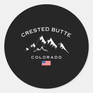 Sticker Rond Crested Butte Colorado Station de ski Rocky Mounta