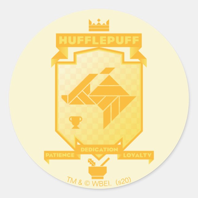 Sticker Rond Crête Brutaliste HUFFLEPUFF™ (Devant)