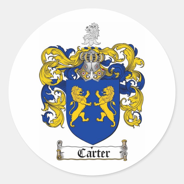 STICKER ROND CRÊTE DE FAMILLE CARTER - MANTEAU D'ARMES CARTER (Devant)