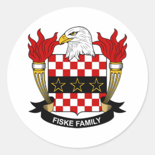 Sticker Rond Crête de famille de Fiske