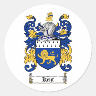 STICKER ROND CRÊTE DE FAMILLE DE KENT - MANTEAU D'ARMES DE KENT