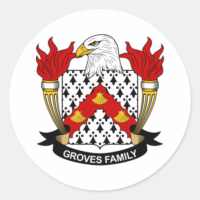 Sticker Rond Crête de famille de vergers (Devant)