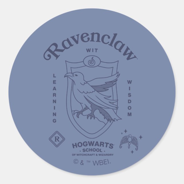 Sticker Rond CRÈTE DE SAGESSE RAVENCLAW™ pour apprendre avec es (Devant)