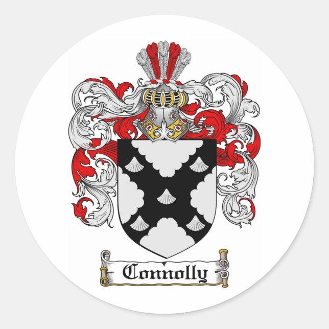 STICKER ROND CRÊTE FAMILIALE CONNOLLÉE - MANTEAU D'ARMES CONNOL (Devant)